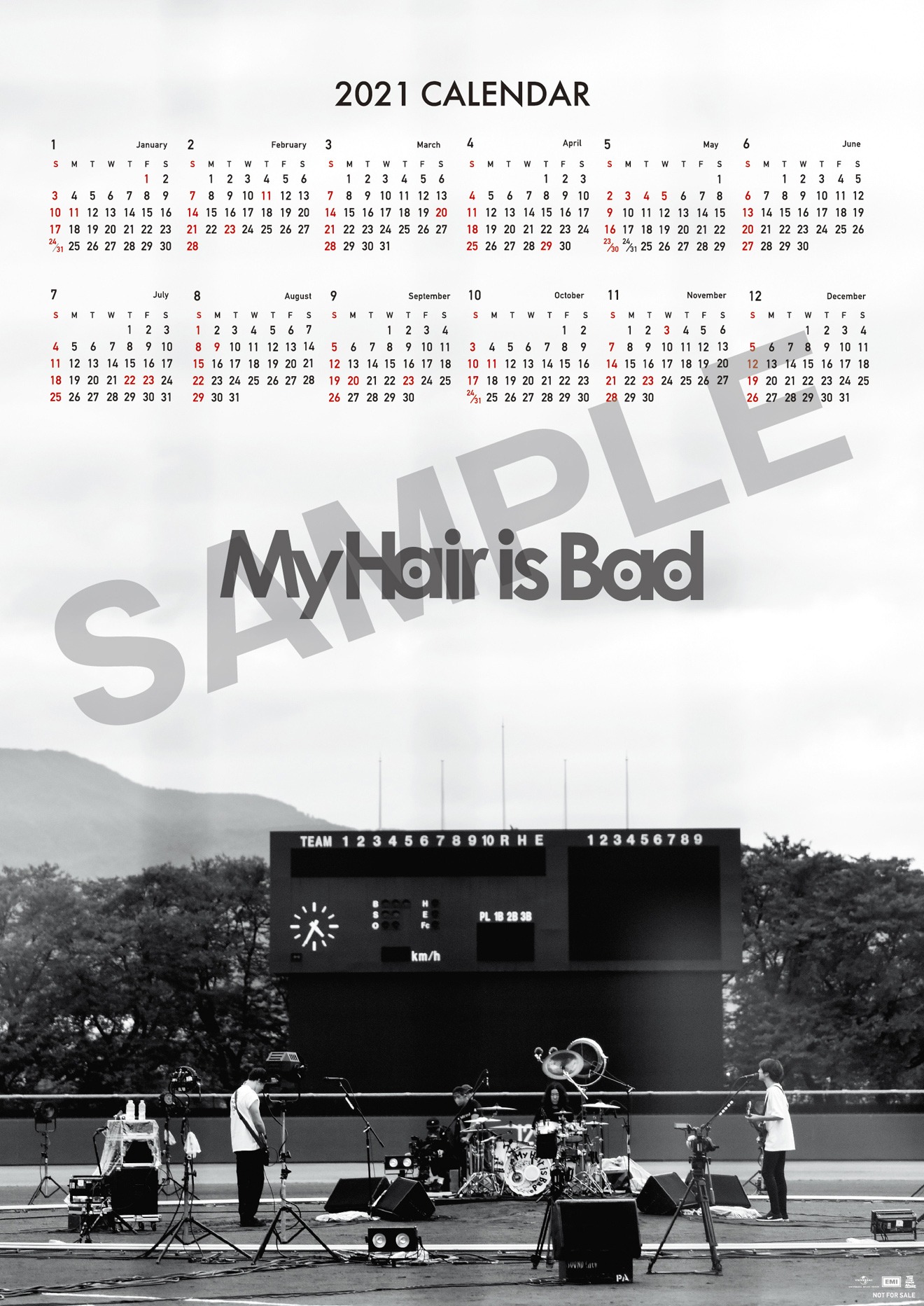 My Hair is Bad「life」先着特典のポスターカレンダー。