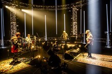 SUPER BEAVER「SUPER BEAVER 15th Anniversary 都会のラクダSP～ 全席空席、生配信渾身～」の様子。（撮影：青木カズロー）