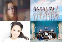 左上から時計回りにUru、NiziU、BTS、松田聖子。