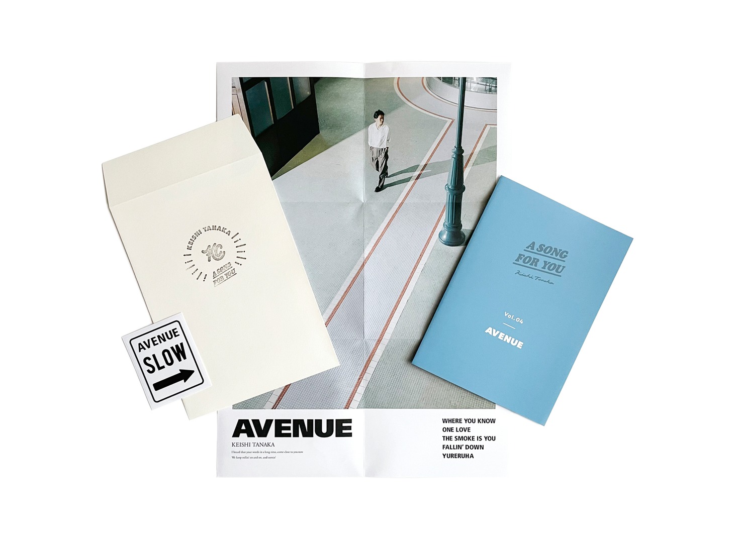 Keishi Tanaka「A SONG FOR YOU Vol.04 ［AVENUE］」パッケージ内容。