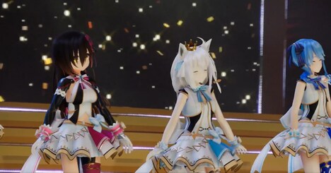 左からロボ子さん、白上フブキ、星街すいせい。