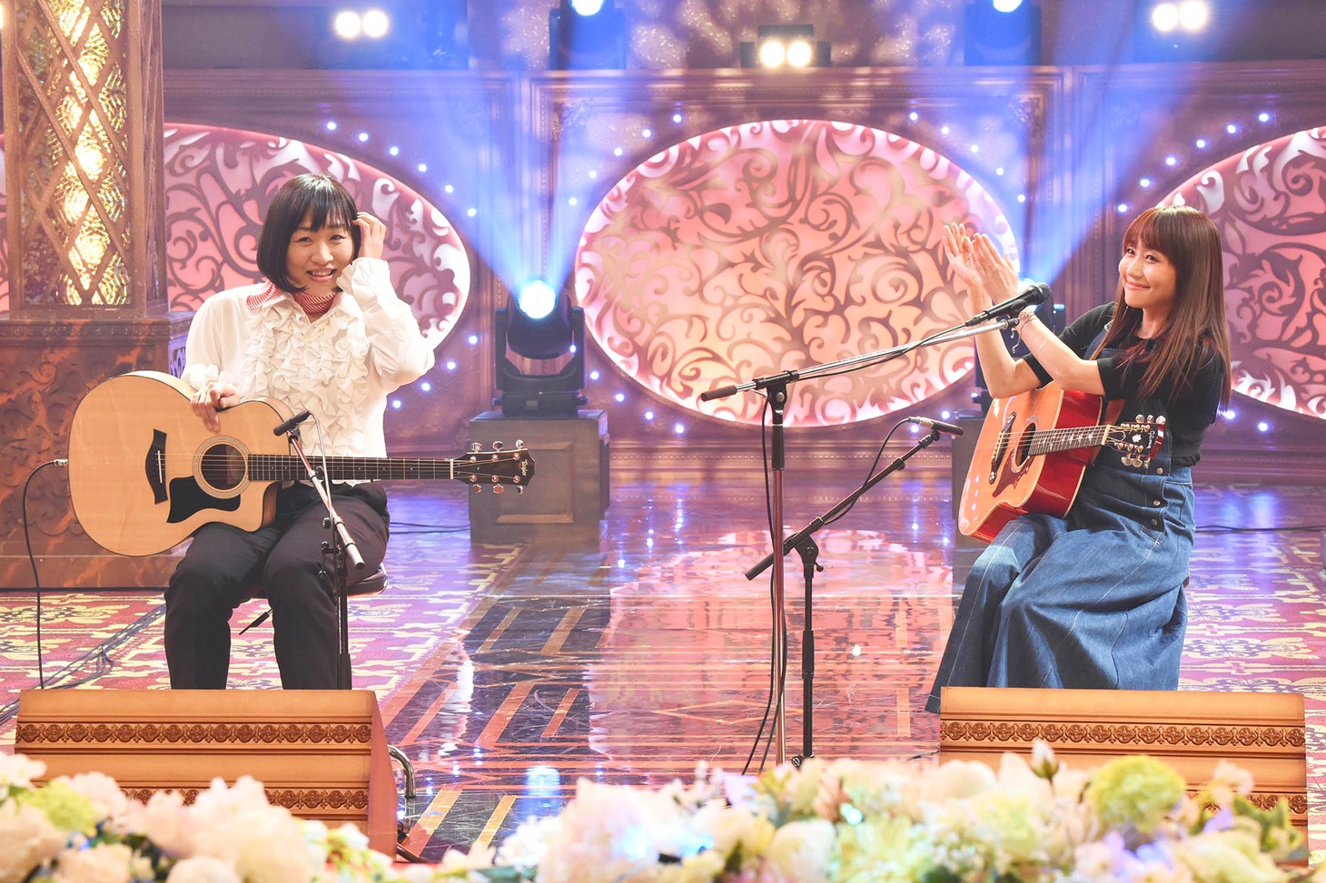 左から山崎静代、矢井田瞳。 (c)テレビ東京