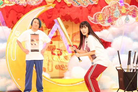 永野と高城れに（ももいろクローバーZ）。(c)フジテレビ