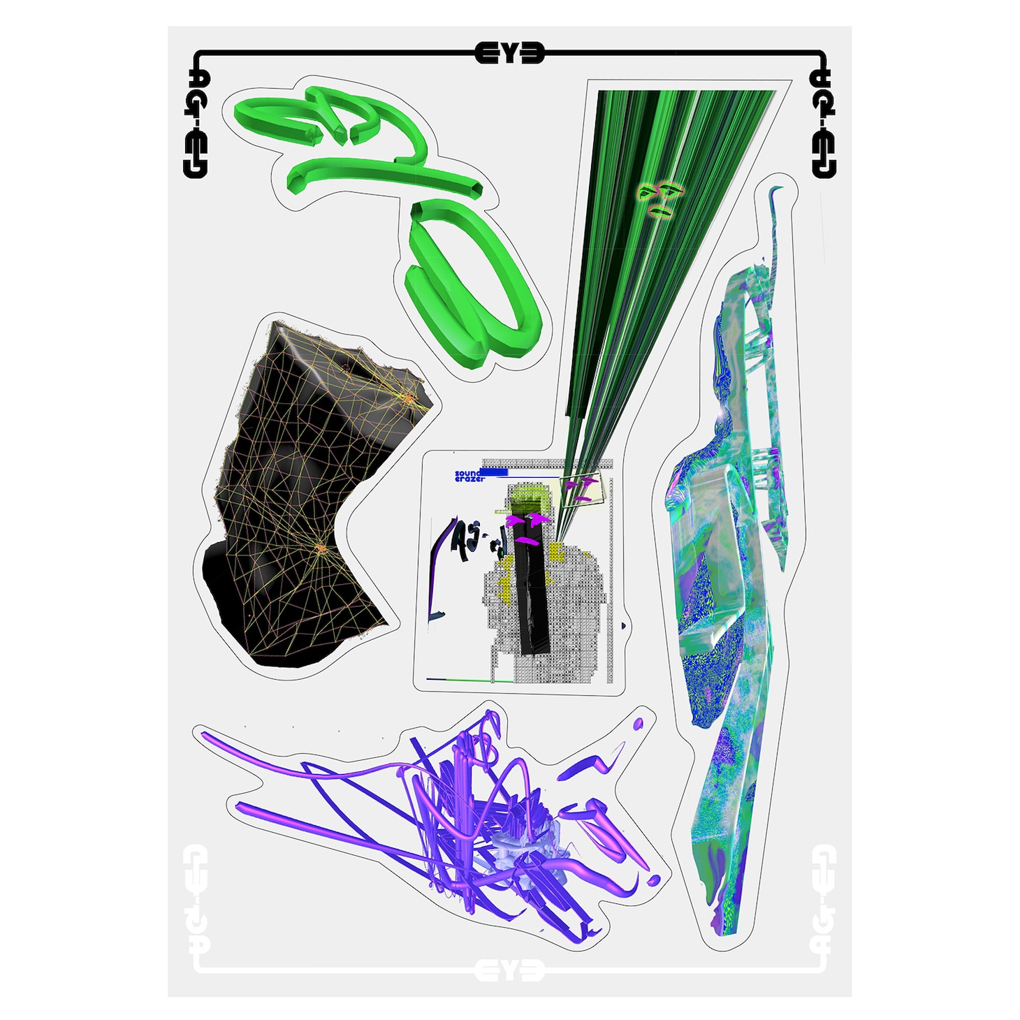 「“LAG-ED” EYヨ exhibition」ステッカー