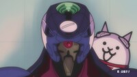 「『新世紀エヴァンゲリオン』OP映像 にゃんこ大戦争ver.」のワンシーン。