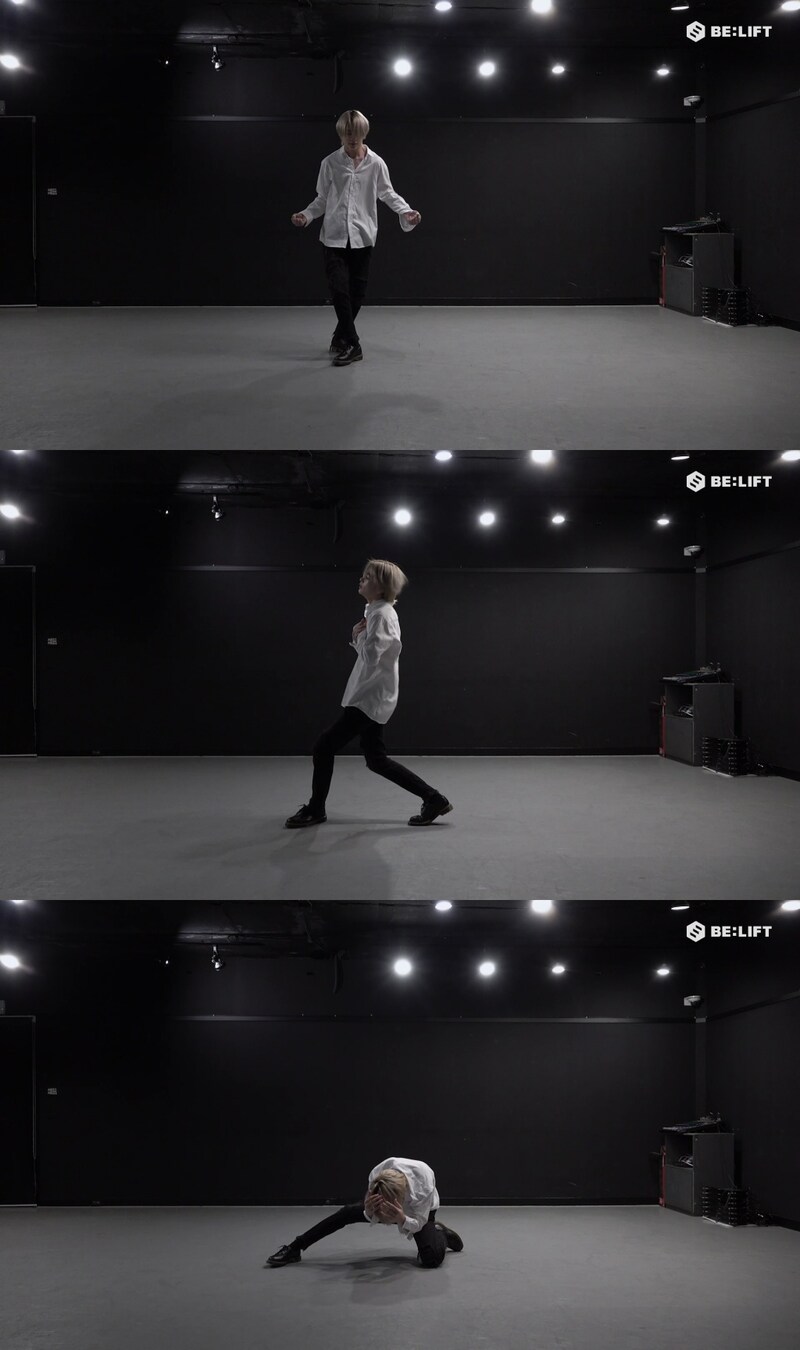 NI-KI（ENHYPEN）によるJIMIN（BTS）「Lie」ダンスカバー動画より。（写真提供：BELIFT LAB）