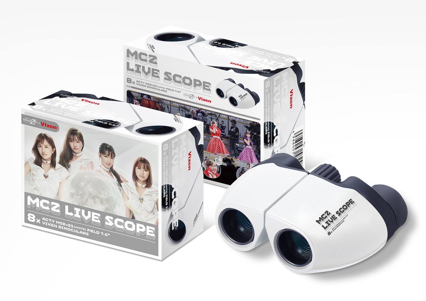 ももいろクローバーZとビクセンのコラボ双眼鏡「MCZ LIVE SCOPE」。