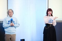 MCの矢野博康（左）とアシスタントの“永遠の矢野っ子”南波志帆（右）。（撮影：曽我美芽）