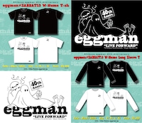 SABBAT13×shibuya eggman40周年ダブルネームのTシャツ、ロングスリーブTシャツのビジュアル。