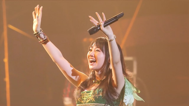 「水樹奈々「約束」（NANA MIZUKI LIVE CIRCUS 2013 愛媛県武道館）」のワンシーン。