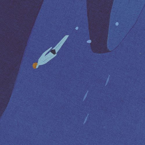 in the blue shirt & 川辺素「Swim」アナログ盤ジャケット