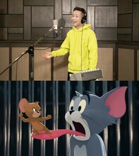 上から瑛人、映画「トムとジェリー」のワンシーン。(c)2020 Warner Bros. All Rights Reserved.