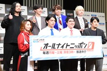 「オールナイトニッポン0（ZERO）」のパーソナリティ。左上から時計回りにCreepy Nuts、三四郎、佐久間宣行、マヂカルラブリー、ファーストサマーウイカ。