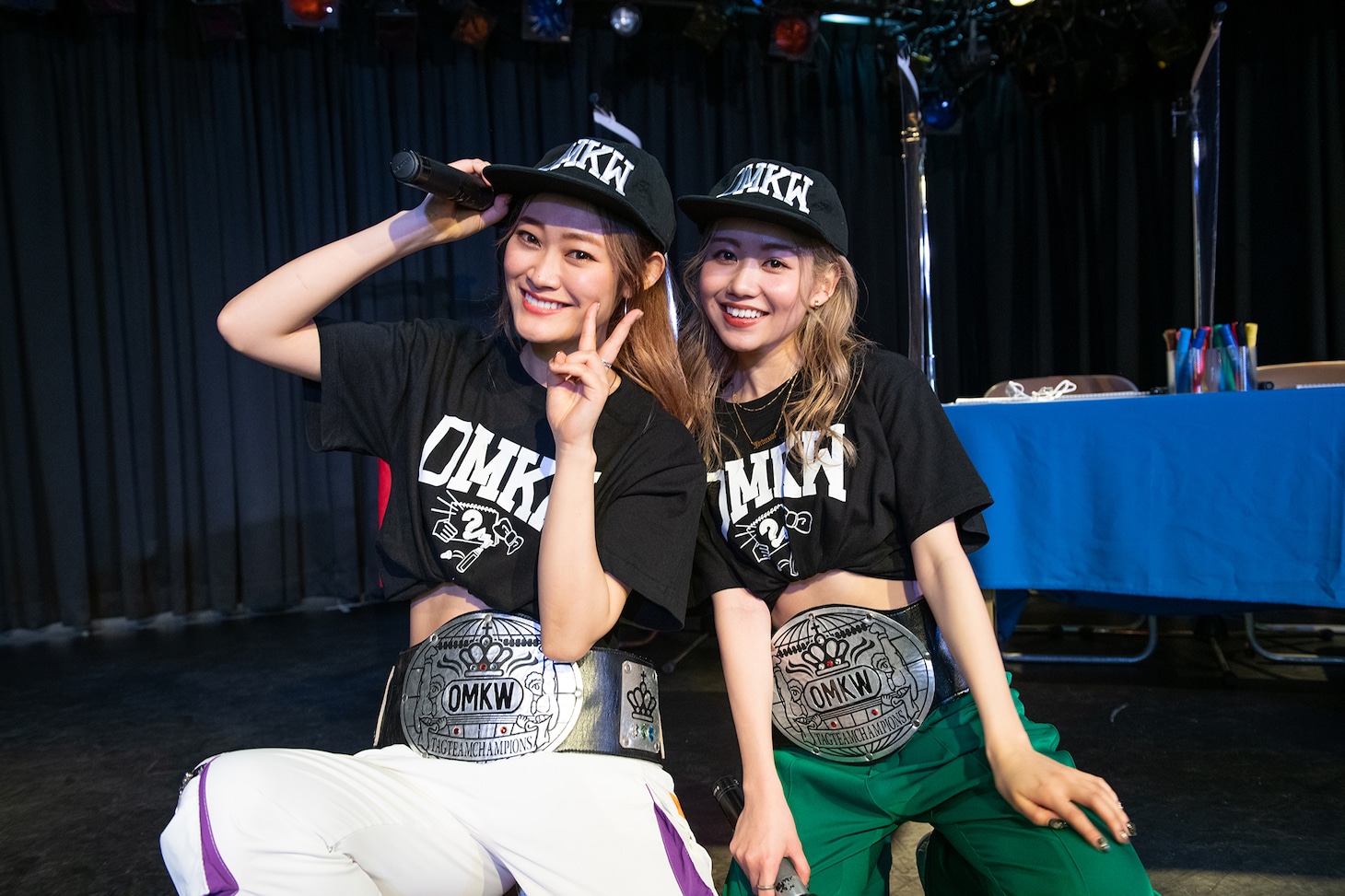 初代「おもカワ」チャンピオンの座に輝いたlyrical schoolのminanとhime。