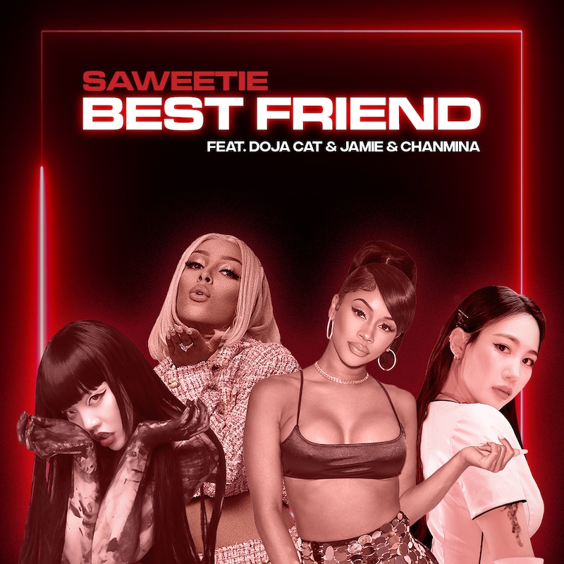 Saweetie「Best Friend（feat. Doja Cat, Jamie, CHANMINA）」告知ビジュアル
