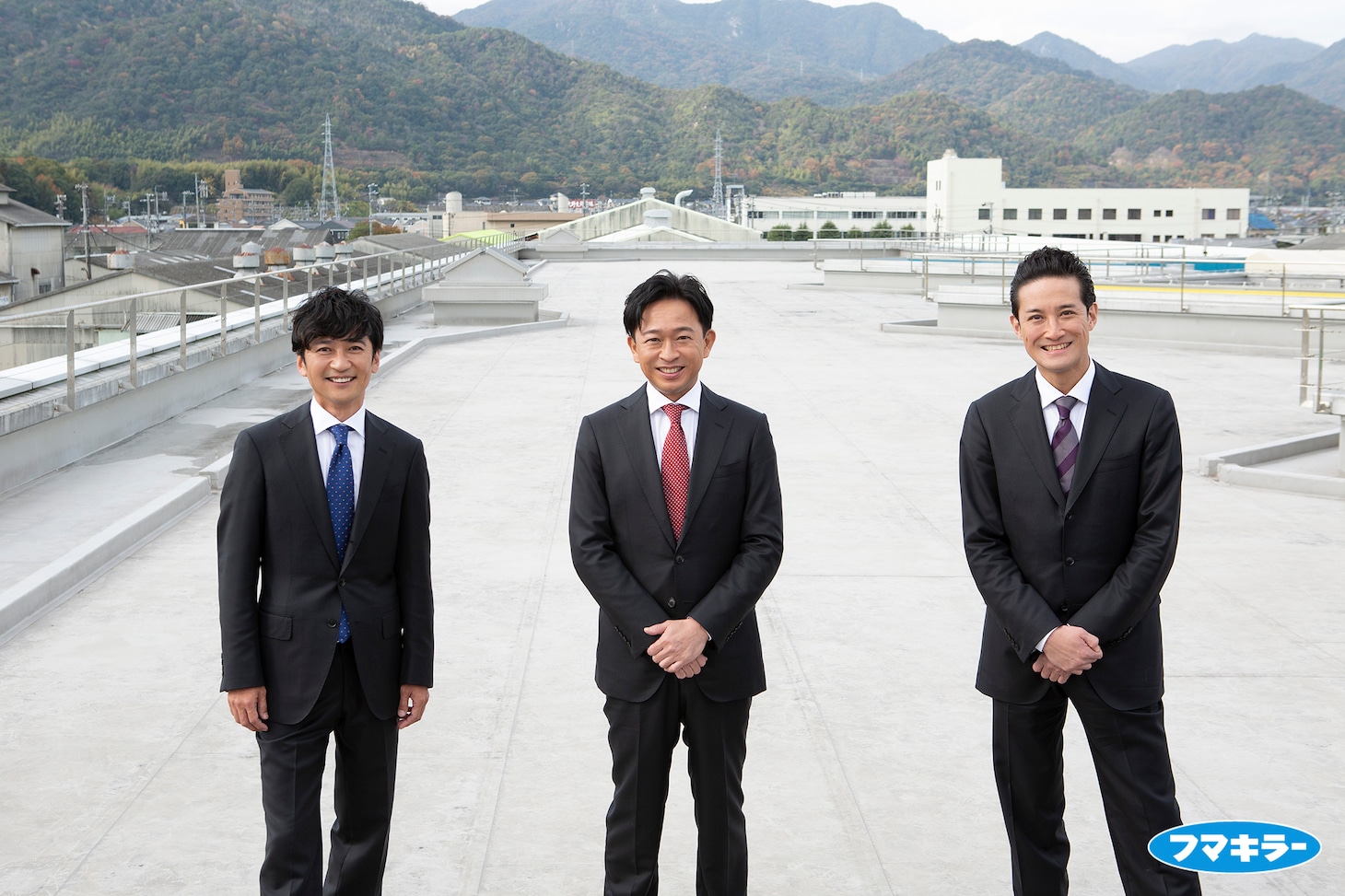 株式会社TOKIOの国分太一、城島茂、松岡昌宏。