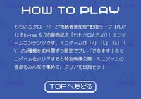 「PLAY!」レトロミニゲームの遊び方説明。