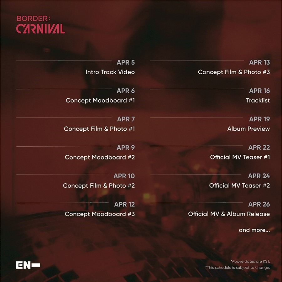 ENHYPEN「BORDER : CARNIVAL」プロモーションカレンダー