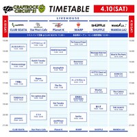 「CRAFTROCK CIRCUIT '21」4月10日公演のタイムテーブル。