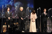 左から斉藤壮馬、諏訪部順一、上田麗奈、小野賢章。