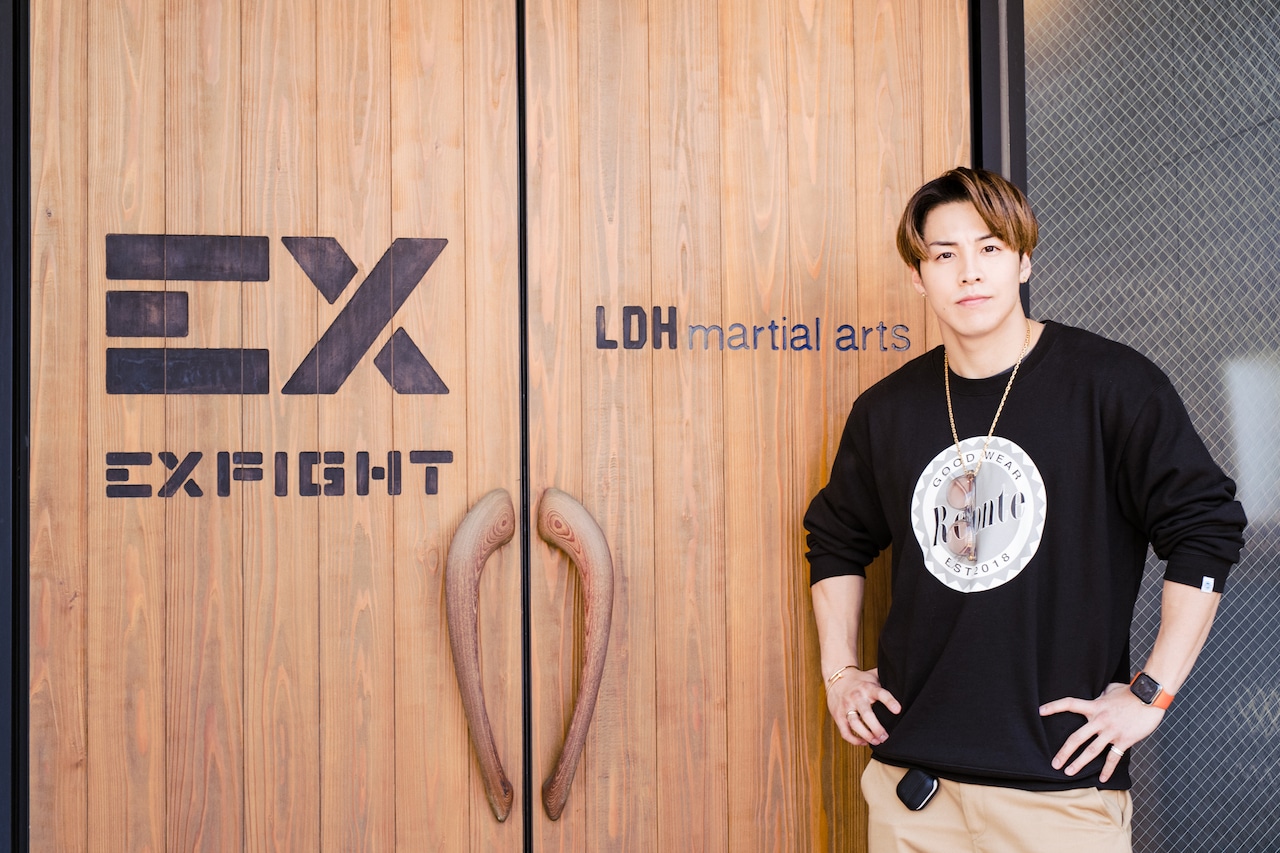 EXFIGHTに到着したRIKUさん。