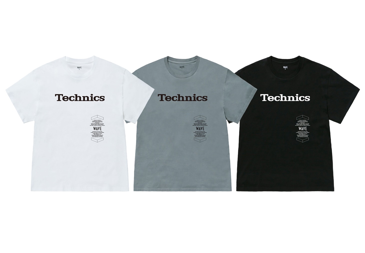 TechnicsとWAVEのコラボTシャツ。