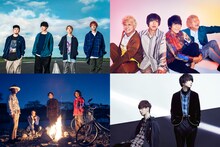 「J-WAVE THE KINGS PLACE LIVE Vol.20」の出演者。上段左から04 Limited Sazabys、KEYTALK。下段左からクリープハイプ、XIIX。