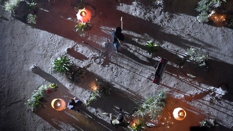 マカロニえんぴつ「はしりがき」ミュージックビデオのメイキングショット。