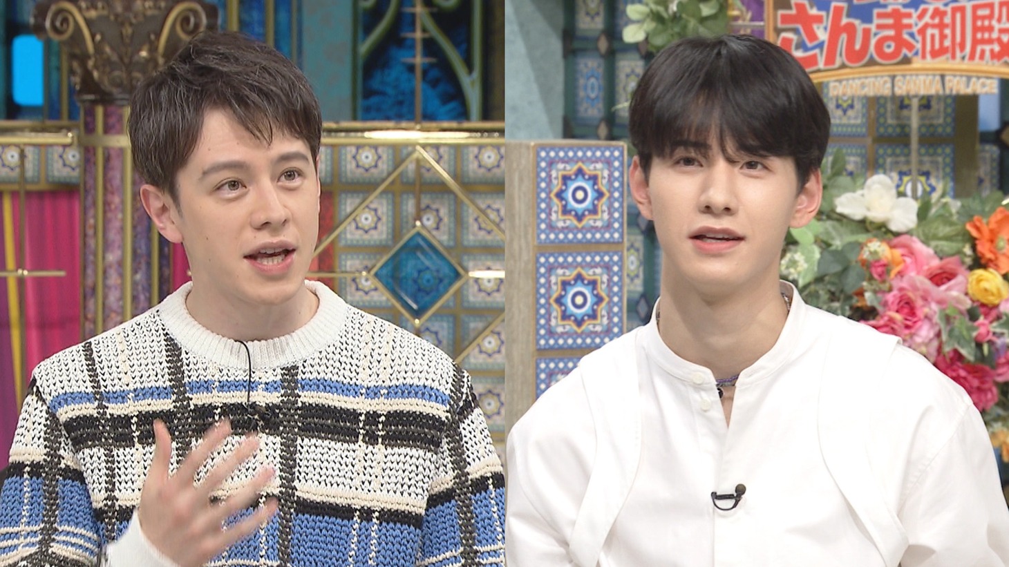 ウエンツ瑛士と佐藤景瑚（JO1）。(c)日本テレビ