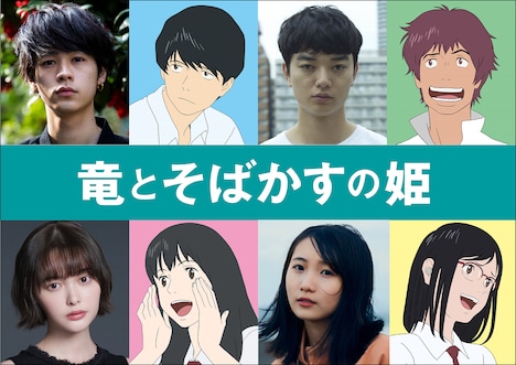 映画「竜とそばかすの姫」キャストとキャラクター。(c)2021 スタジオ地図
