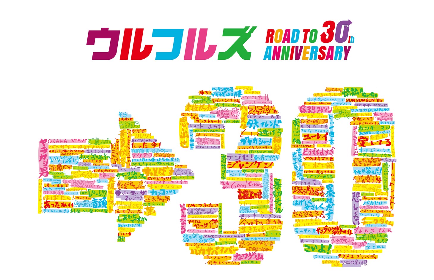 ウルフルズ メジャーデビュー30周年プレイヤーのロゴ。
