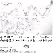「LIQUIDROOM presents 原田郁子 × マヒトゥ・ザ・ピーポー × 向井秀徳アコースティック＆エレクトリック」フライヤー
