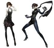 新島真。右は怪盗服姿。