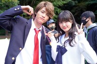 映画「胸が鳴るのは君のせい」撮影時の様子。