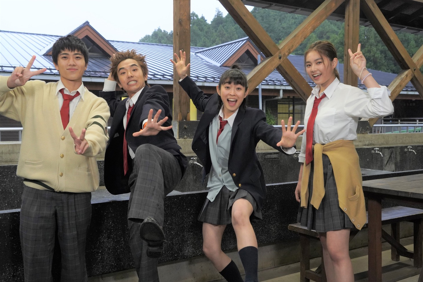 映画「胸が鳴るのは君のせい」撮影時の様子。
