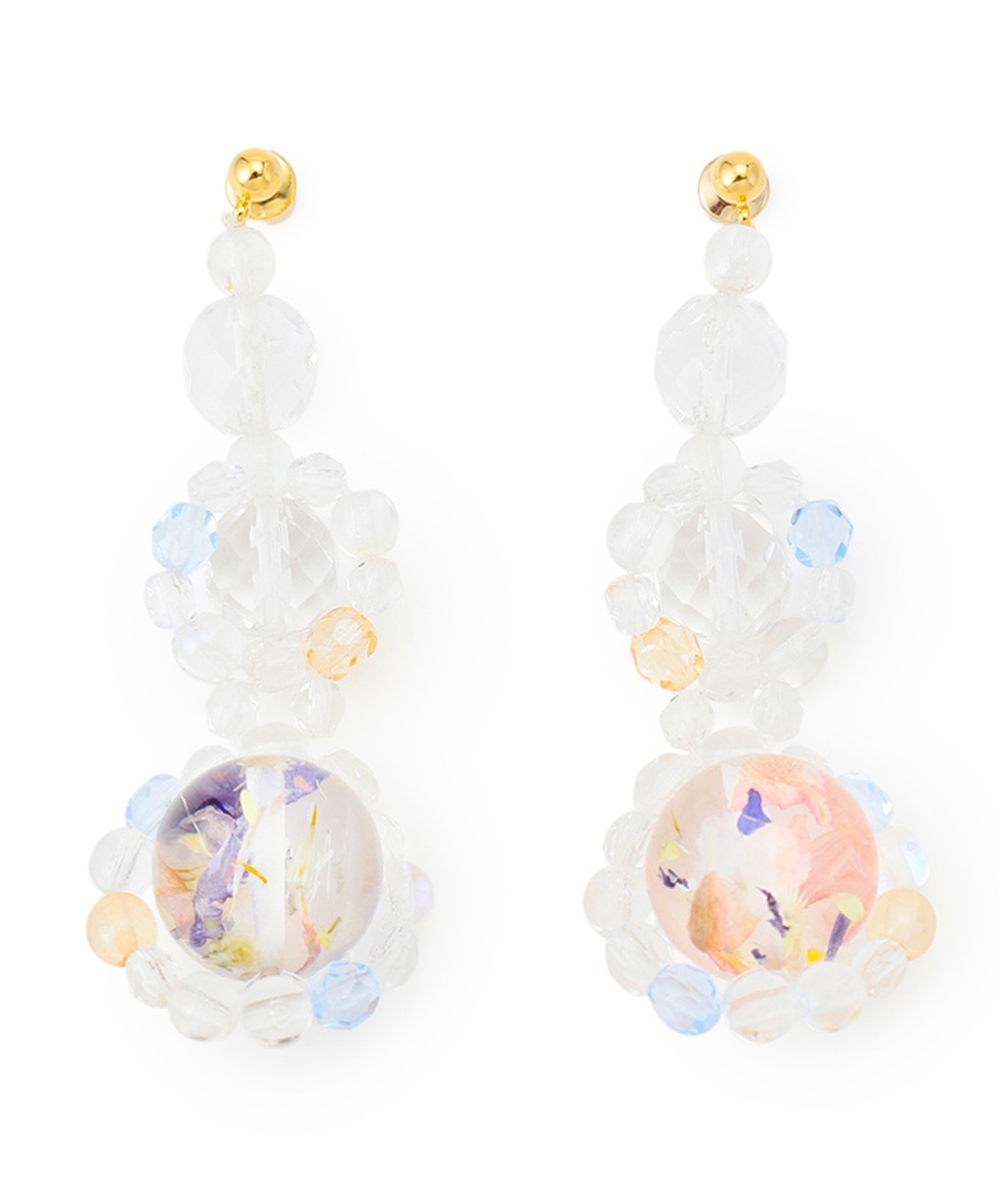 FLOWER BEADS KNITTING EARRINGS