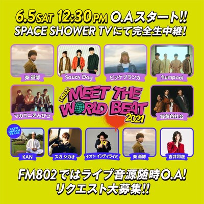 「独占生中継！FM802 MEET THE WORLD BEAT 2021」告知ビジュアル