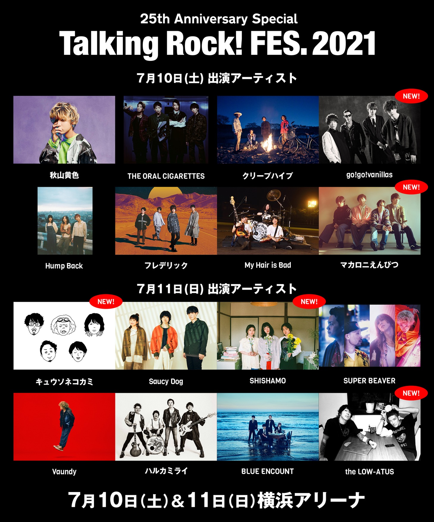 「Talking Rock! FES.2021」最終出演アーティスト告知ビジュアル