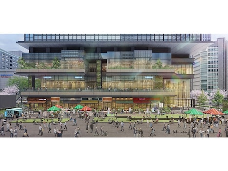 「TOKYO TORCH Park」（手前）と「TOKYO TORCH Terrace」（奥）。