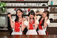 私立恵比寿中学新メンバーの風見和香、小久保柚乃、桜木心菜（左から）。