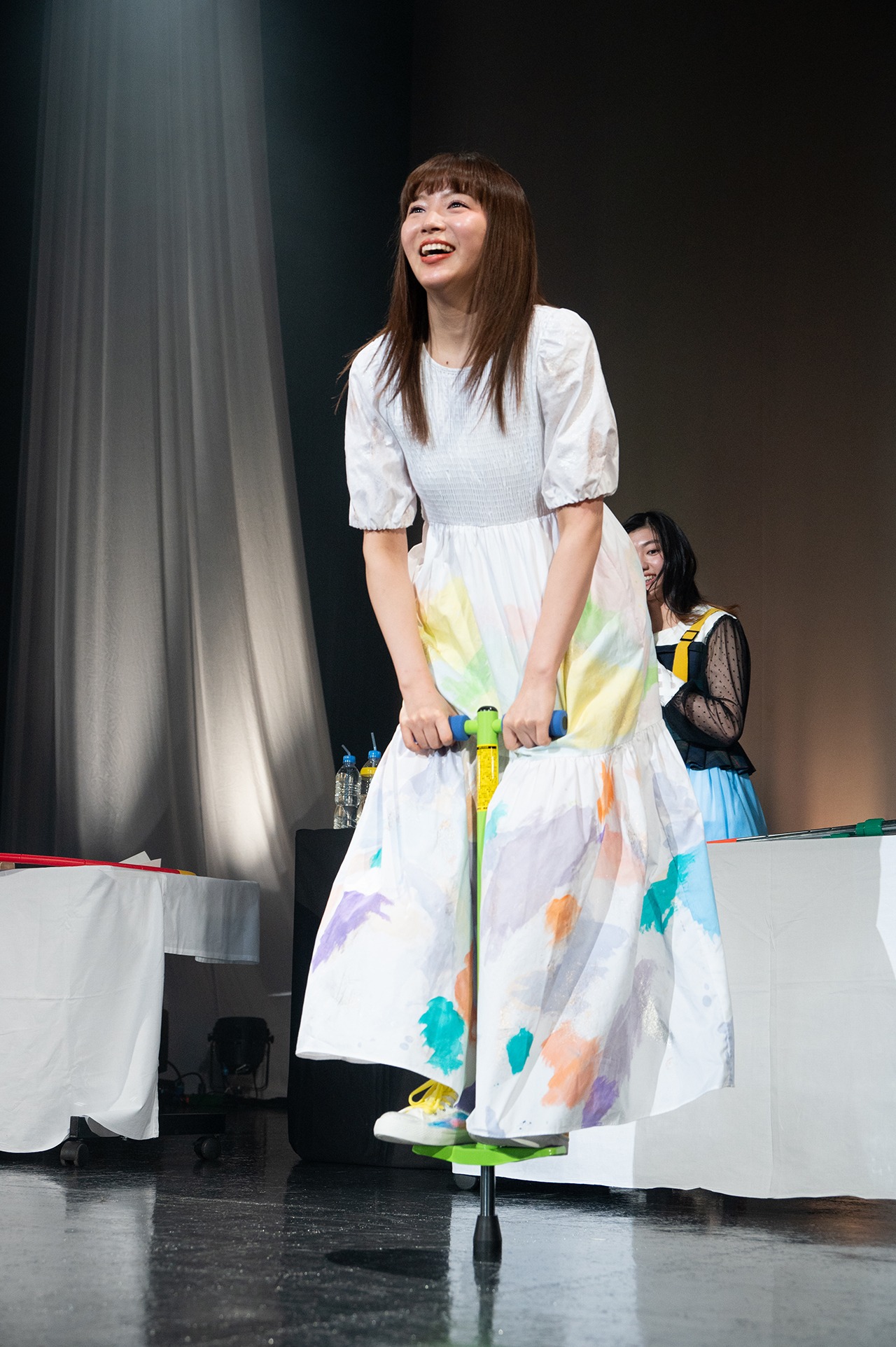 ホッピングに挑む中山莉子。