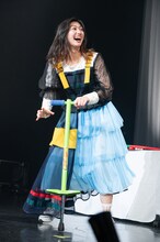 ホッピングに挑む小林歌穂。