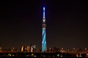 米津玄師「Pale Blue」東京スカイツリー特別ライティングイメージ。