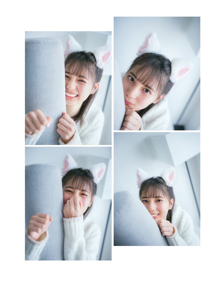 日向坂46小坂菜緒が猫耳付けてじっと見つめたり爆笑したり（コメント 