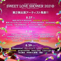 「SPACE SHOWER SWEET LOVE SHOWER 2021 -25th ANNIVERSARY-」出演アーティスト第2弾告知ビジュアル