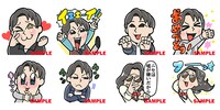大川ぶくぶによる星野源描き下ろしLINEスタンプ。