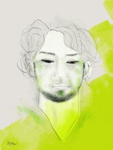 片岡鶴太郎作画の河口恭吾肖像画。