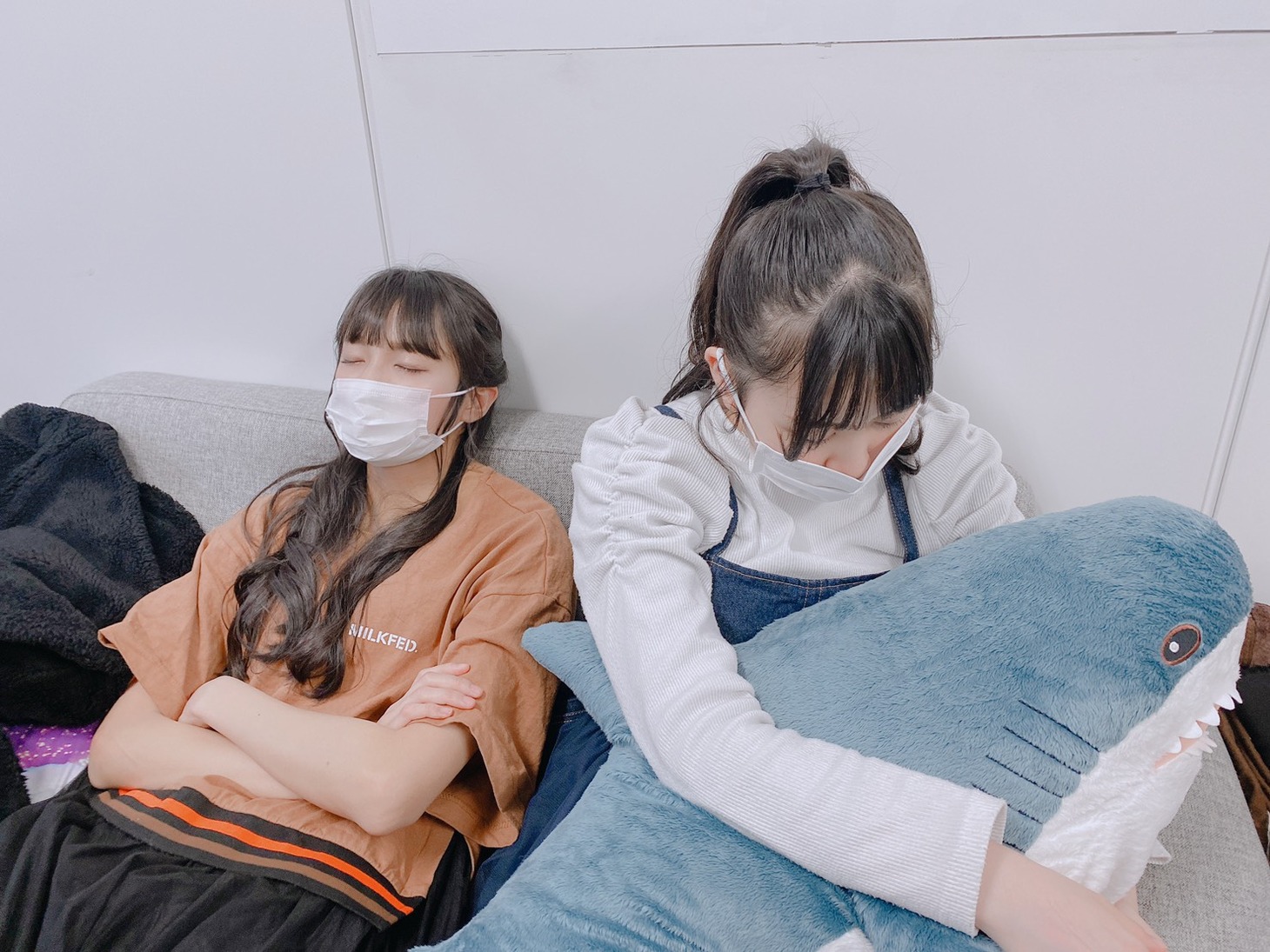 サメのぬいぐるみを買ったあとのあかりこ。（写真提供：あかりこのオタクこと虹コンメンバーの岡田彩夢）