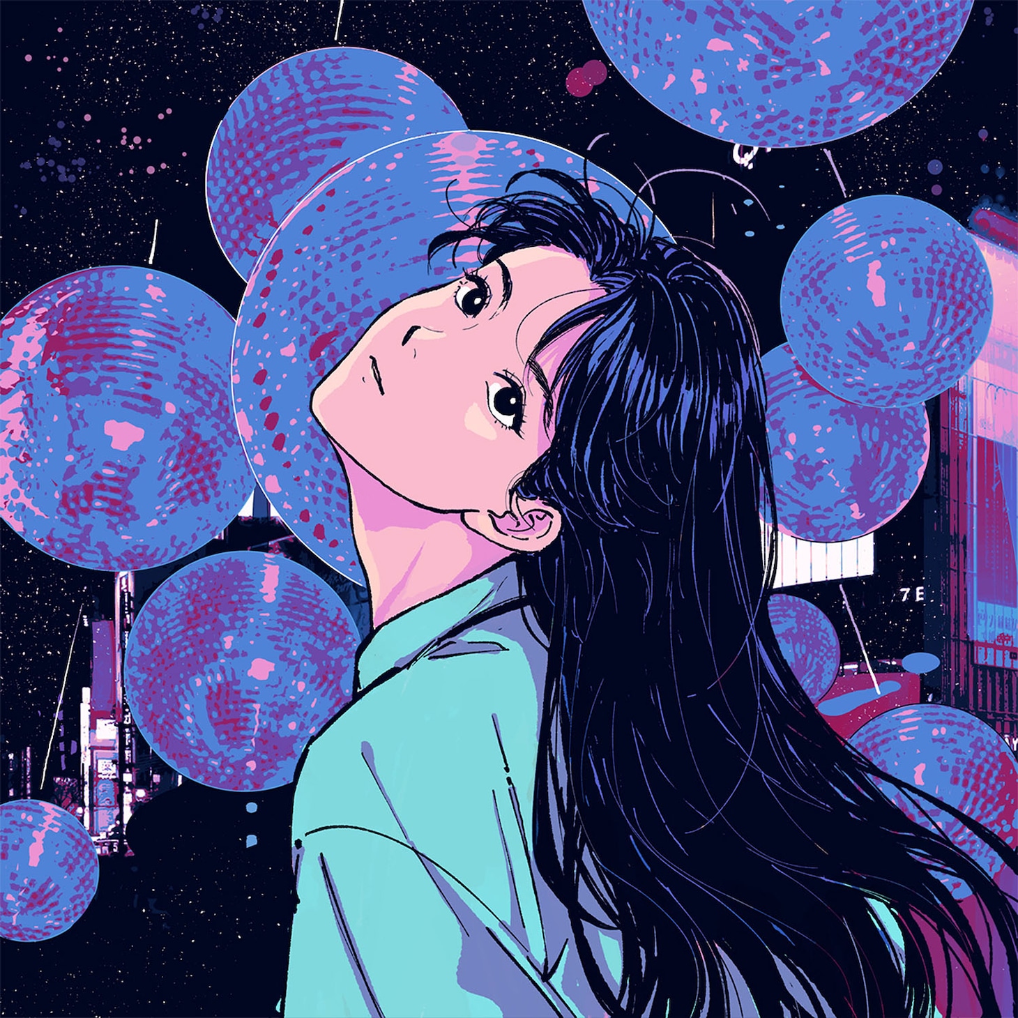 DÉ DÉ MOUSE & TANUKI「Neon Lightの夜 feat. 一十三十一」ジャケット