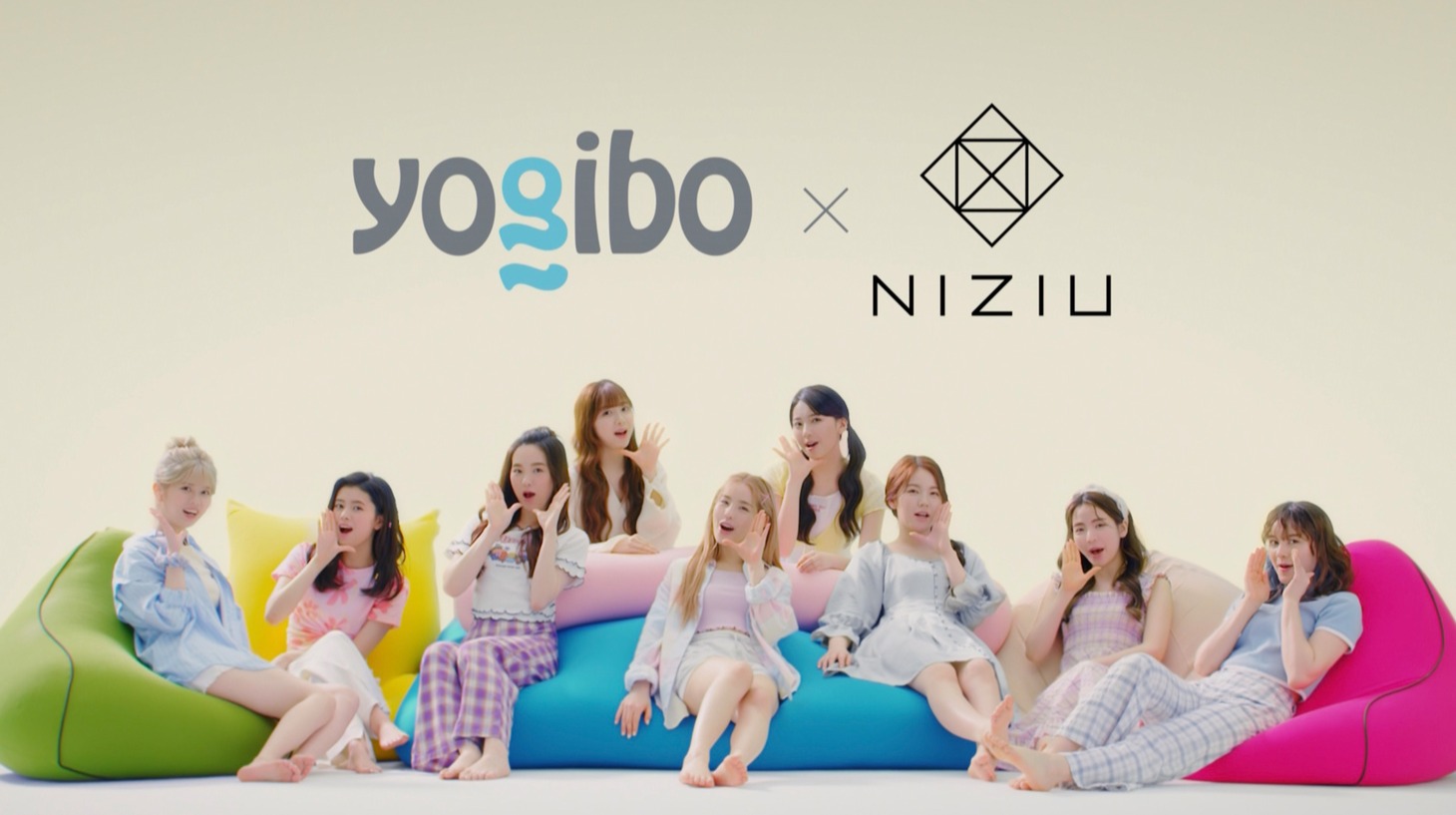 Yogibo×NiziU テレビCM「わたしが、ゆるんでいく」編より。